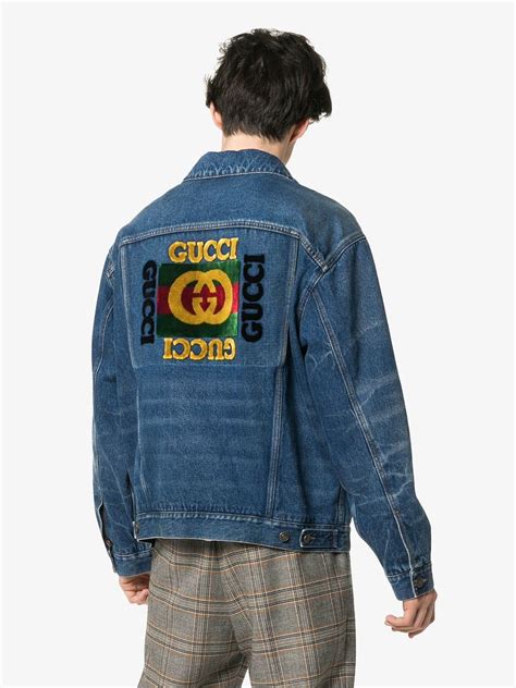 gucci jean jacket men|Gucci denim jacket outlet.